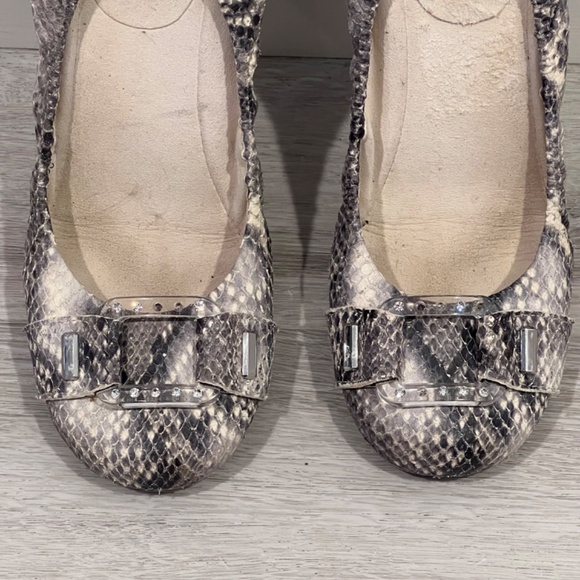 Stuart Weitzman Leather Snakeskin Python Ballet Flats. Size 7 - Picture 2 of 9